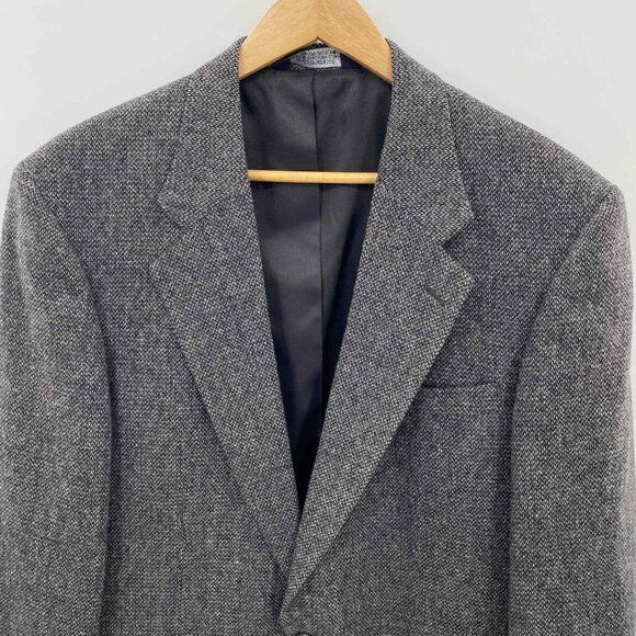 Lands' End Sport Coat Blazer Mens 40L Gray Wool Single Notch Lapel Pockets Lined - Picture 2 of 9